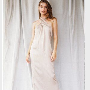 Elle Crossover Halterneck Dress